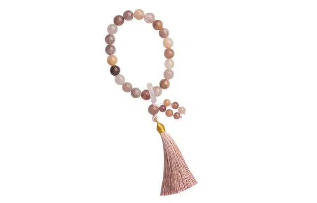 克拉日记 绳流苏天然樱花手持十八子手捻余太翠手玩手饰【全科好运】礼盒装 玛瑙 手串 女款