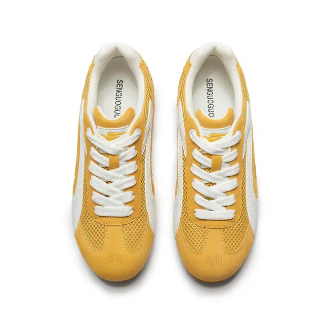 SENGUOGUO Retro Casual Sneakers Yellow White