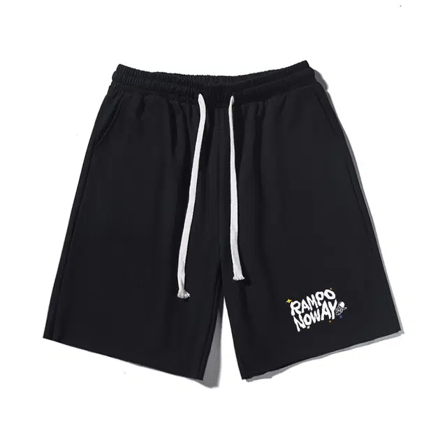 乱步 基础美式字母印花宽松舒适百搭休闲短裤 男女同款
