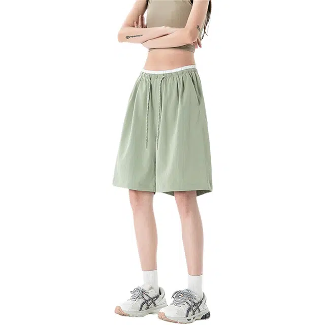 木林森 宽松五分美式舒适百搭休闲短裤 男女同款
