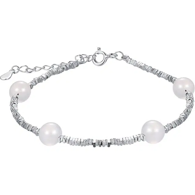 老庙 碎银子 轻奢小众高级感 简约时尚甜美优雅日常 玉髓 手链 女款