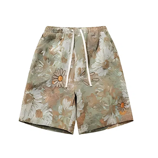 大格子与黑猫 潮牌美式街头复古宽松五分休闲短裤 男款