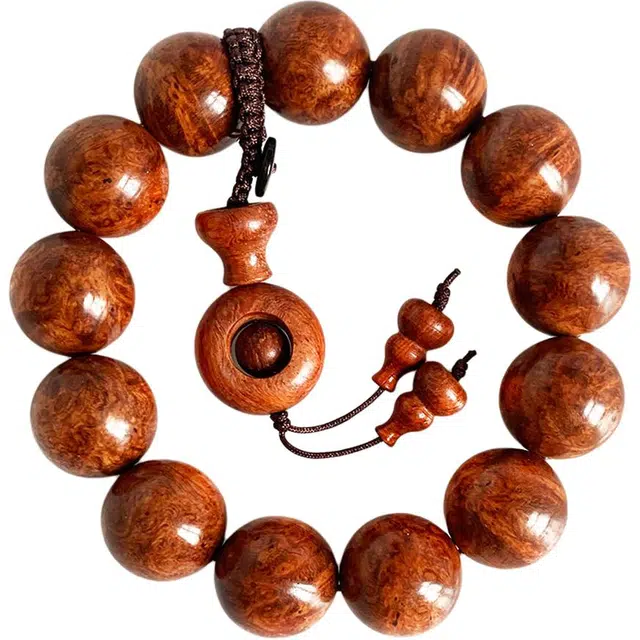 得笙陌 精品国潮中式#好运时来运转 花梨木 手串 男女同款情侣款