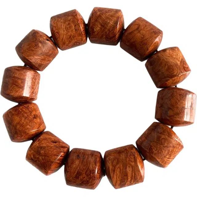 得笙陌 精品满留疤桶珠国潮新中式樱子瘤#好运手持串转运珠 花梨木 木作手串 男女同款情侣款