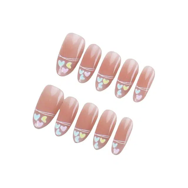 计轩 甜心穿戴甲片高级感法式渐变手工美甲甲片夏季甜酷辣妹假指甲  短圆粉色晕染 可爱