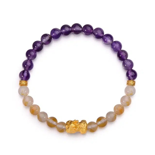 【财运亨通灵隐上上签】 彗时 八方来财转运珠黄水晶貔貅国风佛珠新中式小众高级感百搭#好运天然 紫水晶 手串 男女同款情侣款