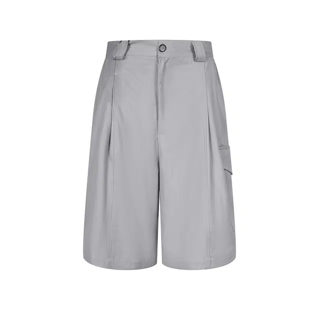 欧路得 老钱风口袋西装美式抗皱挺括立体收褶宽松休闲短裤 男款