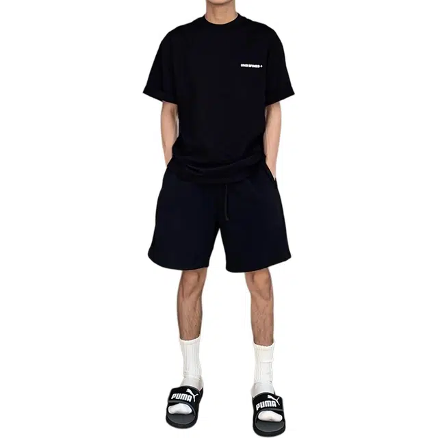 徐百货 美式五分运动裤重磅裤子宽松中裤潮流百搭宽松舒适休闲短裤 男女同款