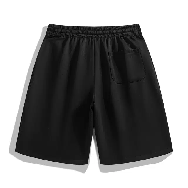 萌芽熊 美式复古条纹基础款可爱小狗字母印花系带宽松时尚日常百搭休闲短裤 男女同款