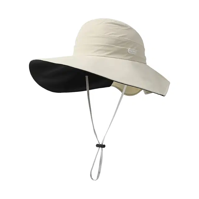 南极人 大檐遮阳帽子夏季防紫外线渔夫帽遮脸户外骑车出游登山海边沙滩太阳帽时尚百搭 轻薄款 防晒帽 女款