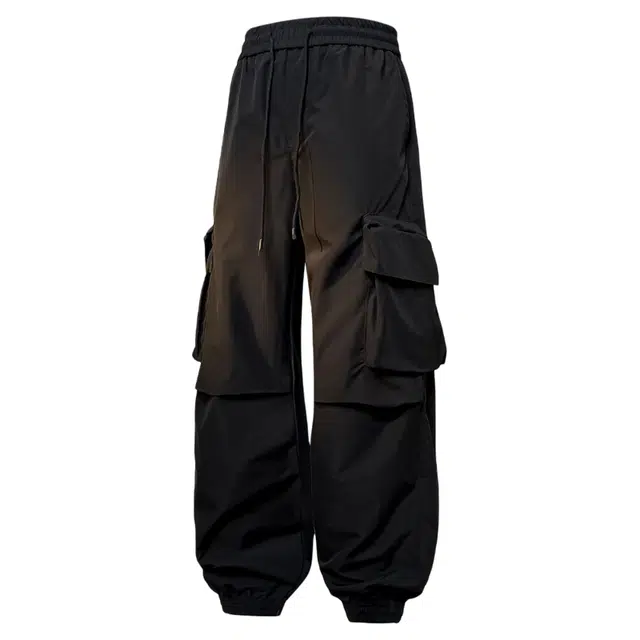 华夏儿女 复古美式户外机能大口袋纯色弹力中腰薄款简约抽绳山系伞兵裤卫裤氛围感基础款宽松百搭休闲工装裤 男女同款