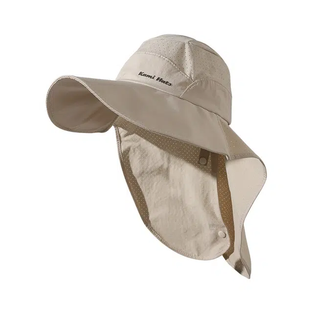 南极人 遮阳帽子夏季披肩护颈渔夫帽大檐遮脸透气防紫外线户外露营徒步登山钓鱼太阳帽 轻薄款 防晒帽 男女同款情侣款