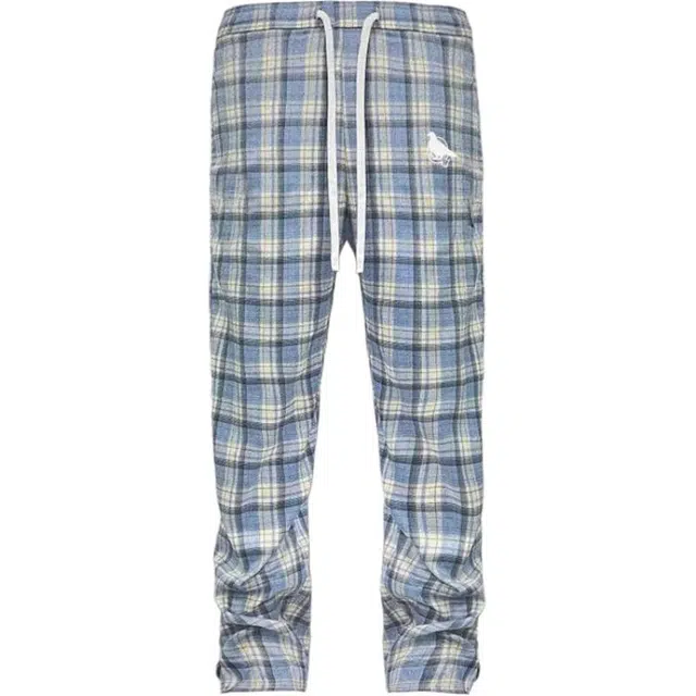 寻星记 美式北卡蓝格子慵懒风宽松直筒透气通勤长裤休闲裤 男女同款