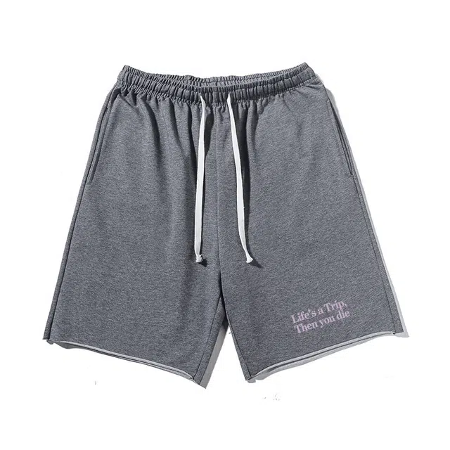 乱步 基础个性印花宽松时尚百搭简约休闲短裤 男女同款