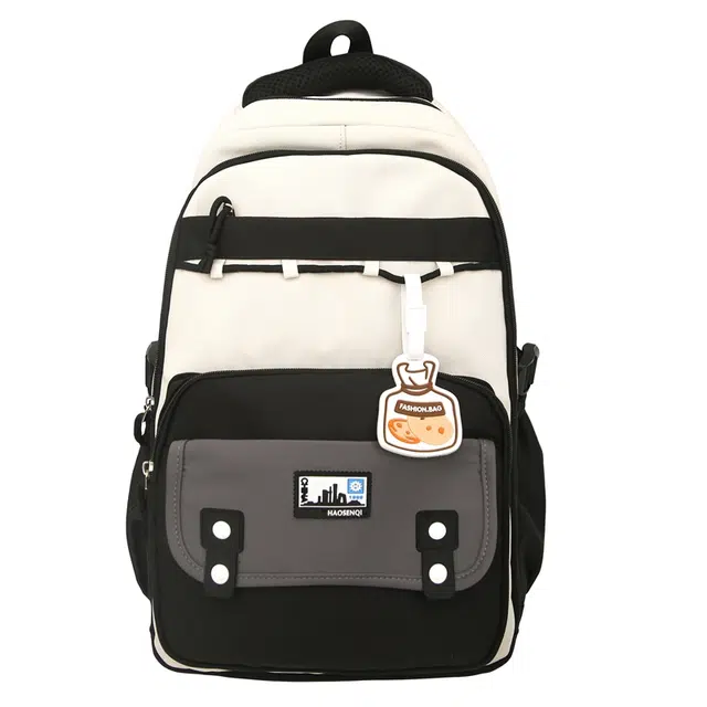 帕克熊 韩式时尚文艺多功能大容量上课轻便小清新 尼龙 双肩包 常规 男女同款情侣款 多色