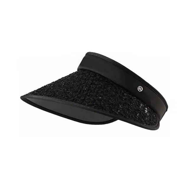 南极人 空顶帽夏季亮片大檐遮阳帽子防紫外线户外骑车出游太阳帽时尚百搭轻薄款 聚酯纤维 防晒帽 女款