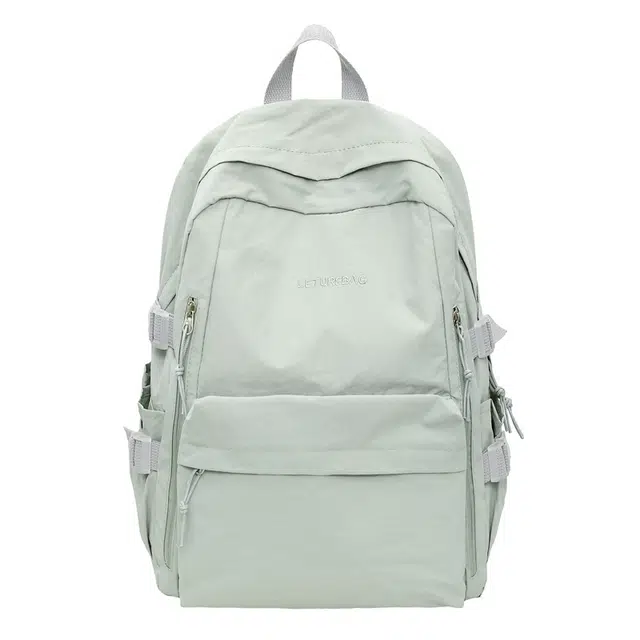 帕克熊 纯色简约百搭时尚大容量上课通勤 尼龙 双肩包 常规 男女同款情侣款 多色