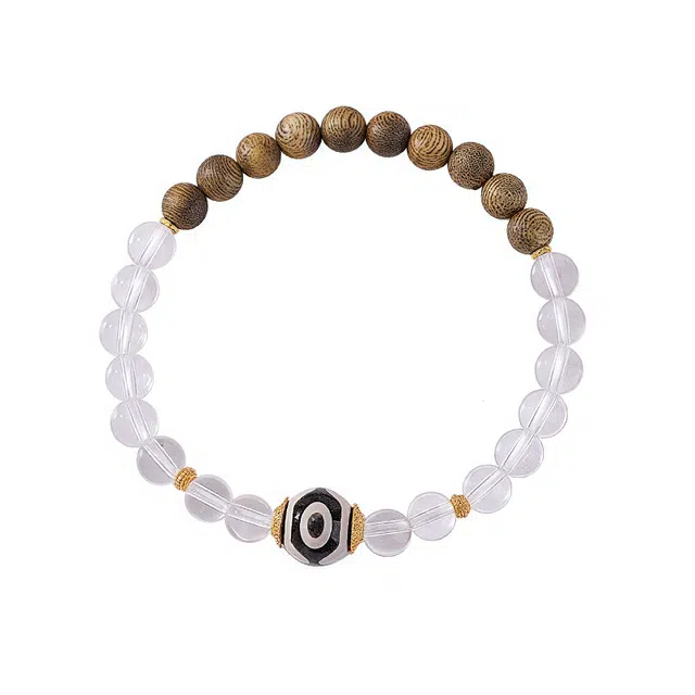 尚仟伊 【考试上岸 平安顺遂】藏式民族风招财转运诸事顺利水逆退散事业学业能量石#好运天然 白水晶 手串 女款