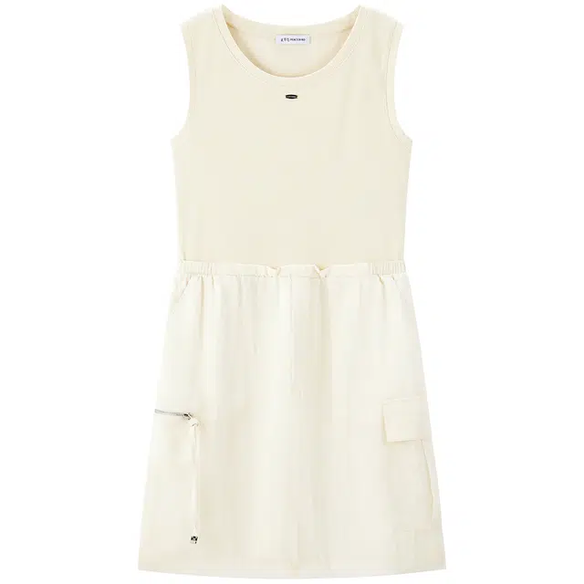 太平鸟 时尚舒适背心拼接无袖连衣裙 女款