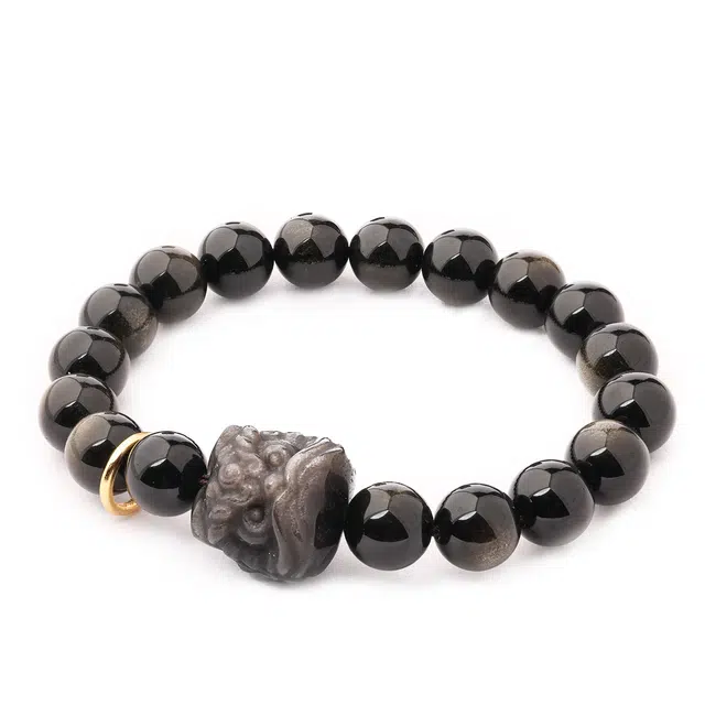 三檀小舍 国潮醒狮/招财貔貅 招财纳福 平安喜乐 诸事顺利 小众设计处理 黑曜石 手串 男女同款情侣款