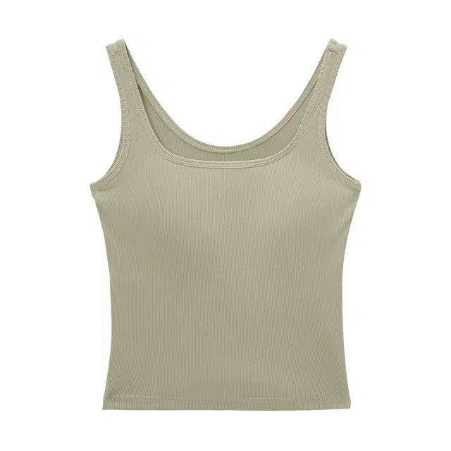 米子旗 带胸垫防走光遮副乳简约纯色背心 女款