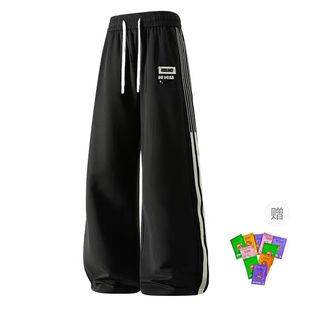 梓润格 美式无性别主义复古潮流简约老钱风松弛感嘻哈风微弹不皱高级感设计感氛围感凉感冰丝透气百搭经典酷帅精致裤子休闲裤 男女同款