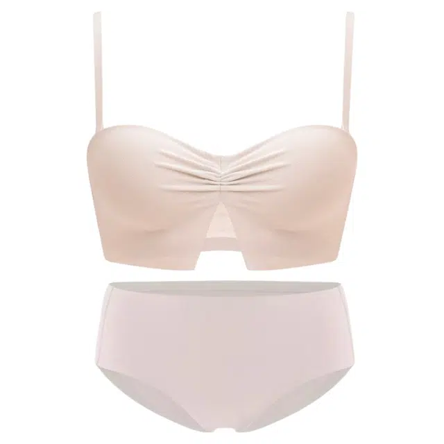 潞优野 薄款小胸聚拢显大平胸不空杯内衣裤套装 女款