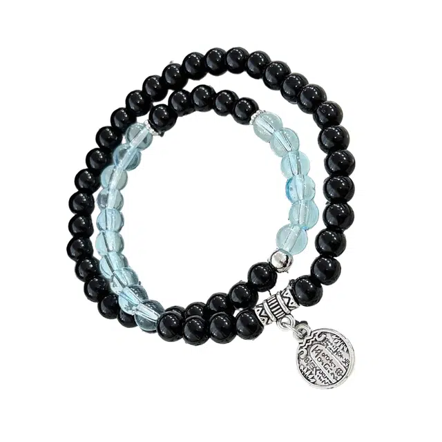 灵晔 新中式国潮文艺复古风轻奢高级感小众百搭佛珠念珠转运珠盘玩招财纳福平安喜乐诸事顺遂好运连连 黑檀 手串 男女同款情侣款