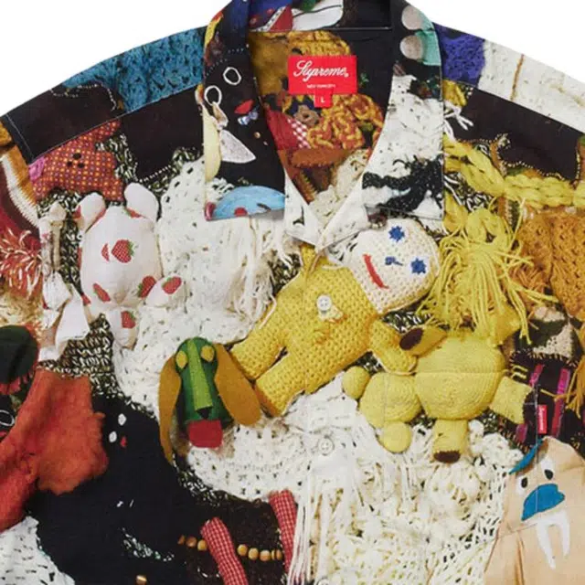 Supreme FW18 Mike Kelley More Love Hours Than Can Ever Be Repaid Rayon Shirt Multicolor
