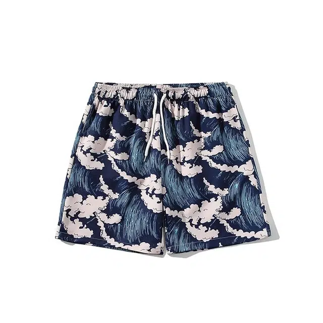 爱肯 运动篮球夏威夷海边沙滩满印花休闲短裤 男女同款