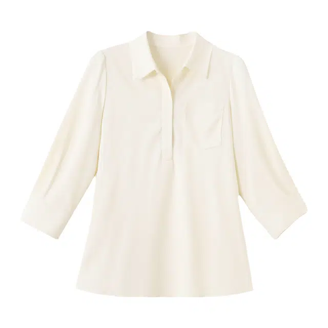 潞优野 双门襟立体设计感春夏简约气质优雅短袖衬衫 女款
