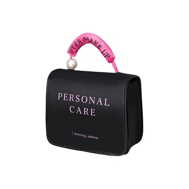 馨枕居 高颜值大容量化妆包女珍珠挂钩洗漱袋高级手提旅行便携杂物收纳包