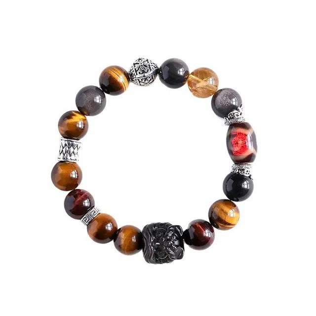 周百福 祥瑞招财 招财转运黄塔晶 小众设计精致高级感 气质日常通勤百搭 轻奢国潮#好运 虎眼石 手串 男女同款情侣款