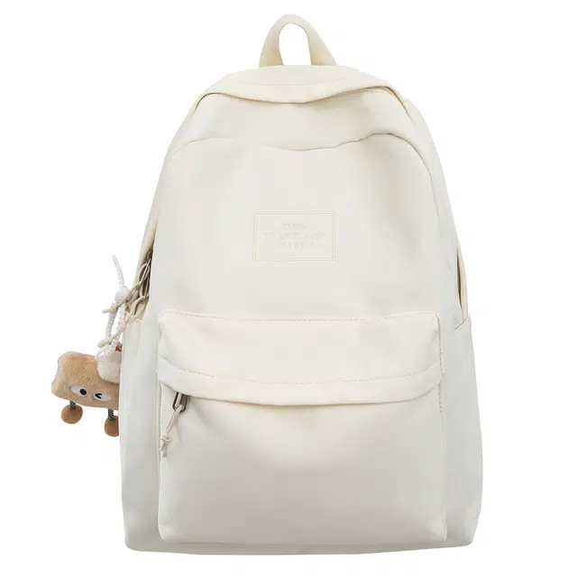 帕克熊 小清新文艺学院风初日常百搭轻便纯色 尼龙 双肩包 常规 男女同款情侣款 多色