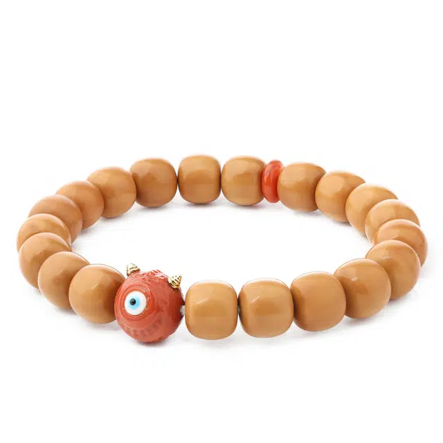 三檀小舍 【原皮原色原籽】国潮国风小怪兽柿子 小众高级精工文玩盘玩绕指柔招财好运 猴头核桃 手串 男女同款情侣款