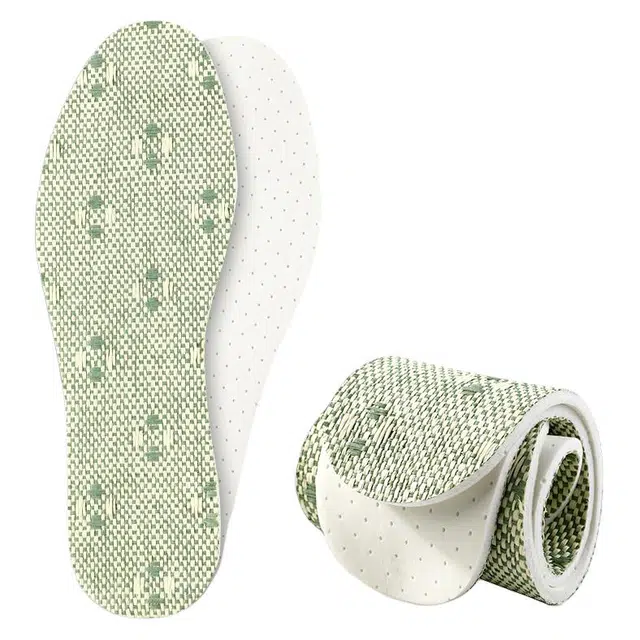 山一丸 夏季凉席垫运动休闲舒适高弹吸汗透气抑菌防臭就站不累 亚草+乳胶 鞋垫 男女同款情侣款