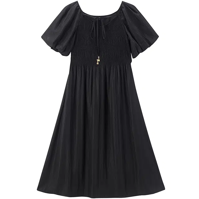 太平鸟 舒适简约纯色时尚通勤短袖连衣裙 女款