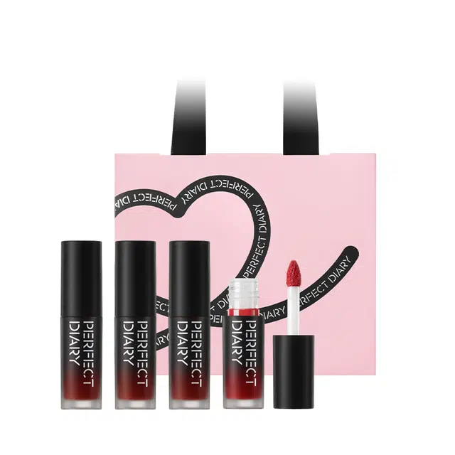 完美日记 新小黑管唇釉礼盒水光丰唇嘟嘟唇持色经典唇妆口红彩妆套装 哑光 易上色 三支装