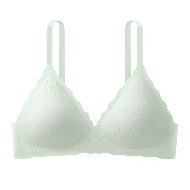 草本初色 舒适亲肤抑菌超薄款三角杯无痕小胸聚拢无钢圈蕾丝性感美背文胸 女款 组合装