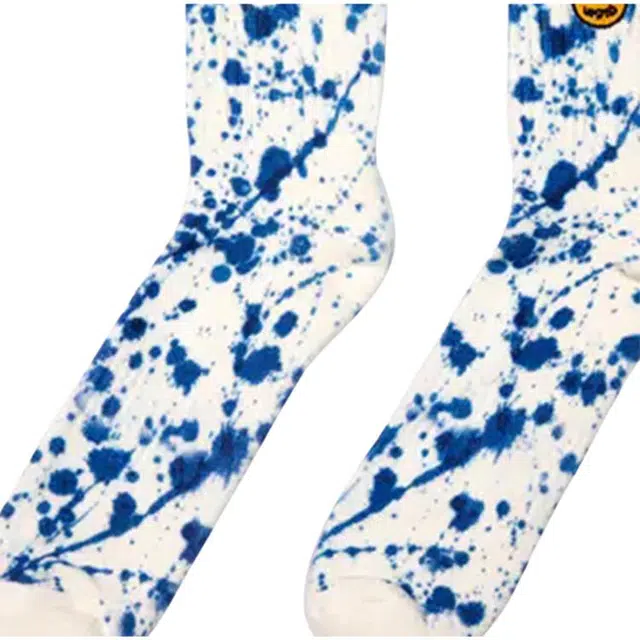 Drew House Royal Blue Splatter Socks 1