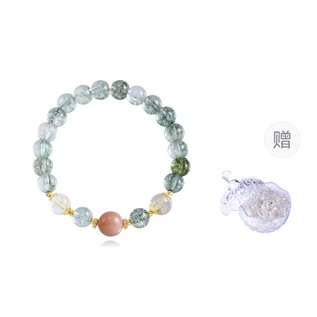 谧月珠宝 设计师款八方来财事业有成财运亨通串珠水逆退散招财进宝转运珠气质高级感礼盒 好运天然 绿幽灵 手串 男女同款情侣款