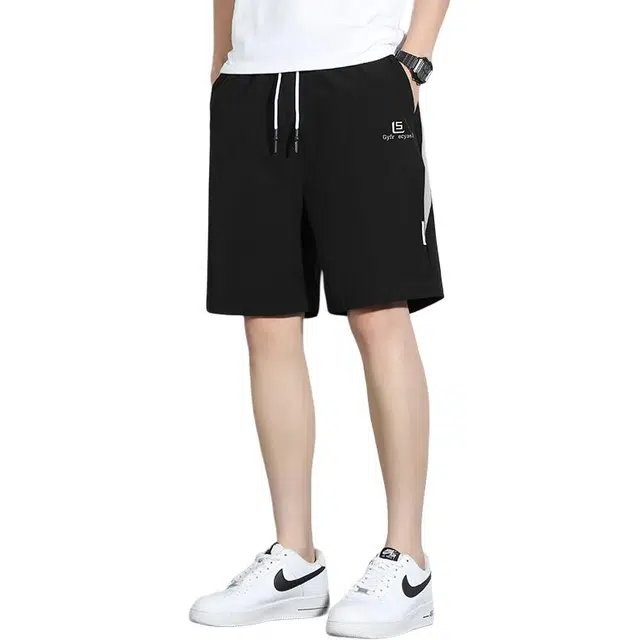 顶峰保罗 冰丝凉感速干工装五分裤美式高街潮牌宽松小众百搭薄款透气大码直筒阔腿休闲短裤 男女同款