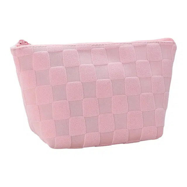 馨枕居 韩版棋盘格可爱化妆包大容量高级感拿手里舒适女生包包时尚收纳包