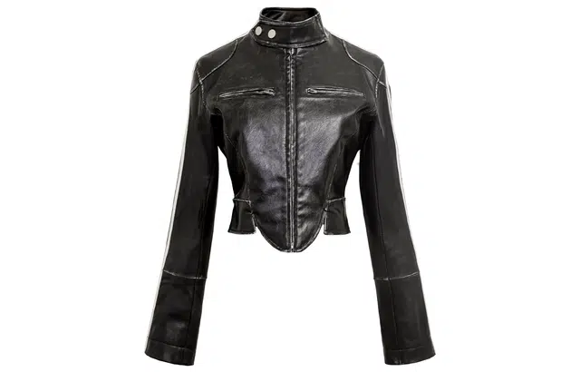 IMXS Retro Stripe Slim Leather Jacket