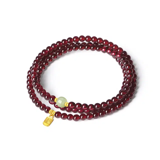 【招财纳福 福气满满】 七好美银 新中式国潮国风福牌转运珠 简约小众高级感设计 日常通勤百搭叠戴手饰 玛瑙 手串 男女同款情侣款