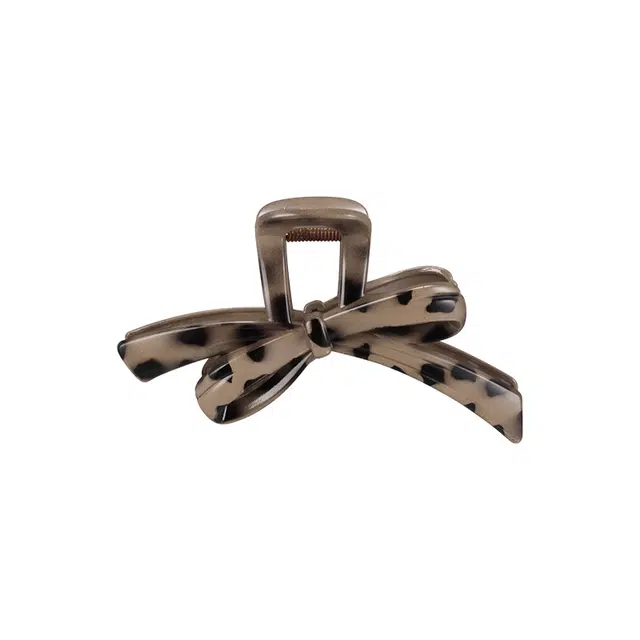 芒果饰品 豹纹蝴蝶结 亚克力 发夹 女款