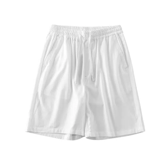 杜克恩 美式复古透气亚麻五分裤子夏季薄款直筒运动中裤外穿宽松棉麻休闲短裤 男女同款