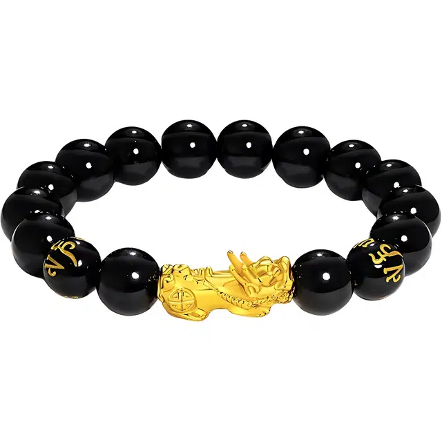 郁馨 财运亨通霸气吞金兽貔貅 六字箴言单圈禅意民族风串珠链 国风转运招财纳福念珠手饰#好运 黑檀 手串 男女同款情侣款