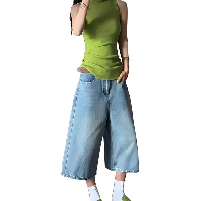 单爵 高腰美式痞帅牛仔短裤 男女同款