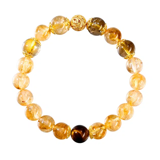 匆匆那年 财福之石 金运财来 新中式招财 小众设计 精致简约高级感天然 黄水晶 手串 女款